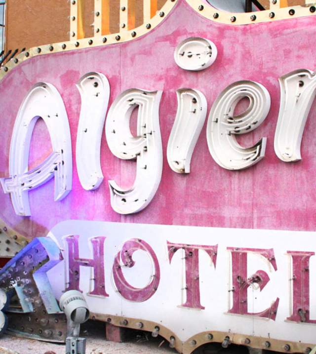Algiers Hotel sign at the Neon Museum