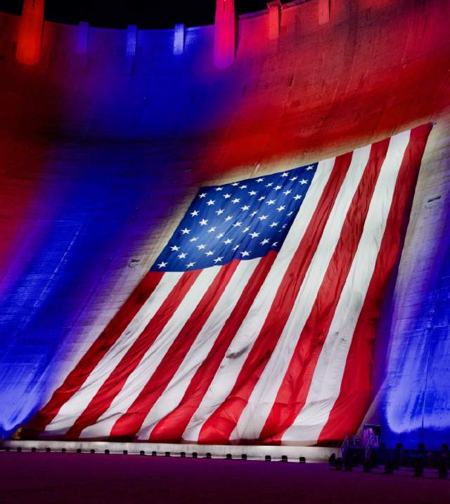 Hoover Dam American Flag 2