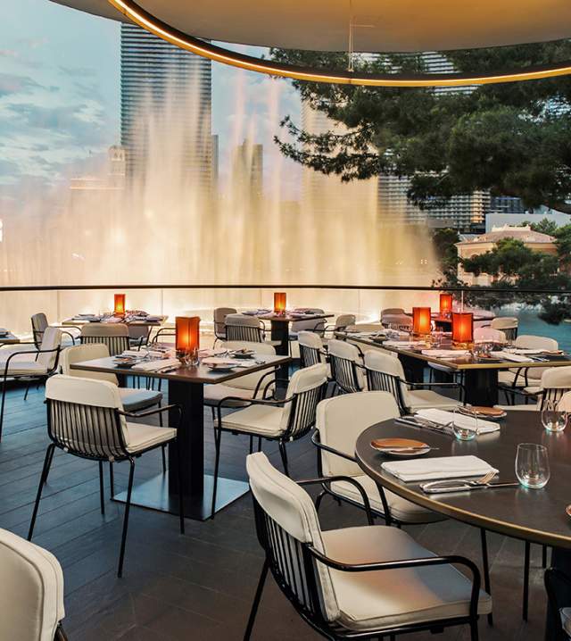 View of the inside of Spago restaurant in Las Vegas