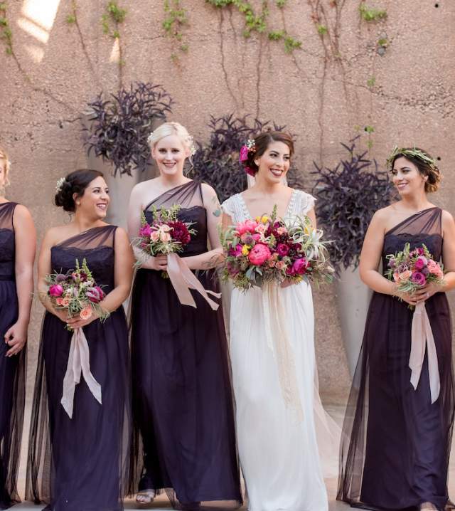 A beautiful bride and her bridesmaid excited for her wedding day!