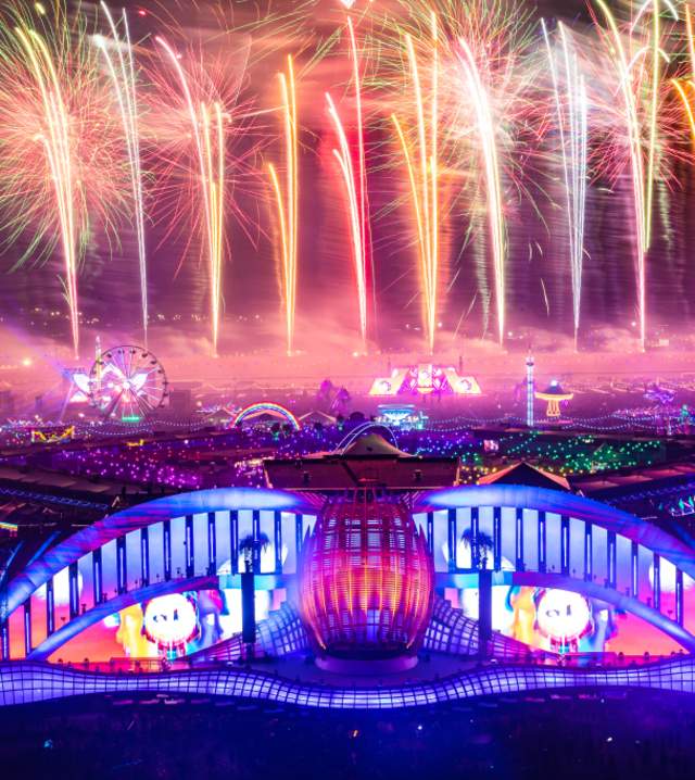 The fireworks display at Electric Daisy Carnival in Las Vegas
