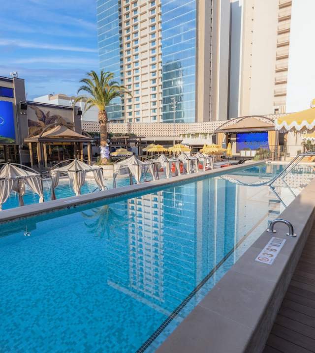 Step into the crystal clear waters of the AZILO Ultra Pool at SAHARA Las Vegas.