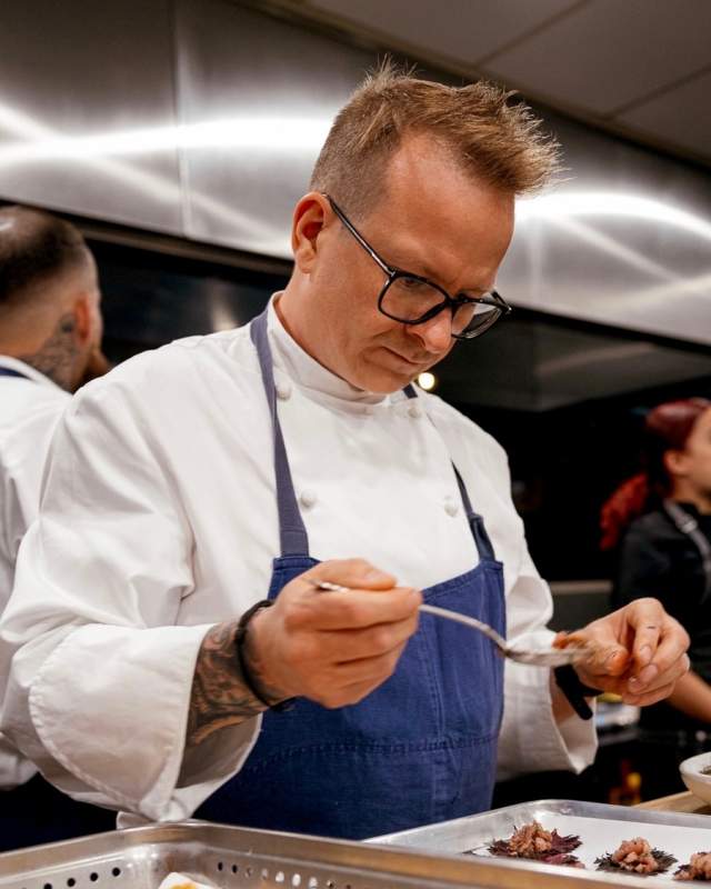 Chef Brian Howard in the kitchen