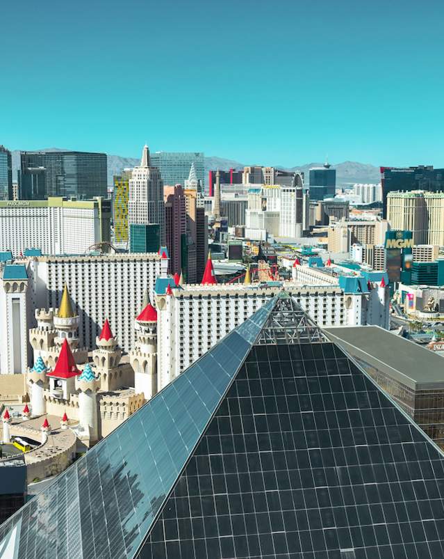 Take a look at this stunning view of the one and only Las Vegas strip during the day with a focus on The Luxor.