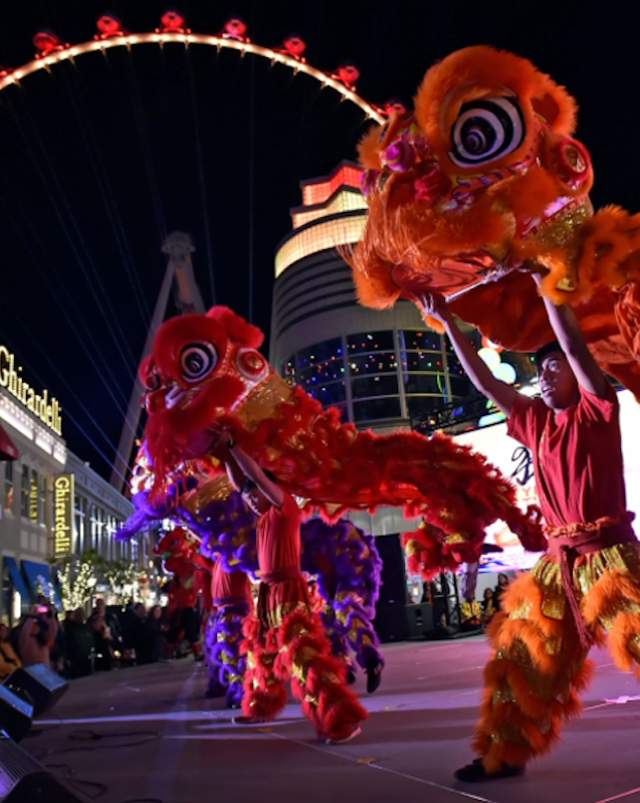 Chinese Dragon Dance at The LINQ Promenade at The LINQ Hotel + Experience.