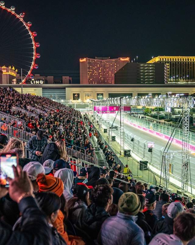F1 LV Grand Prix Crowd in stands.
