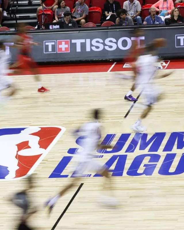 NBA Summer League play on the basketball court at Thomas & Mack Center and Pavilion.