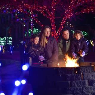 Family Making Smores at Winter Lights