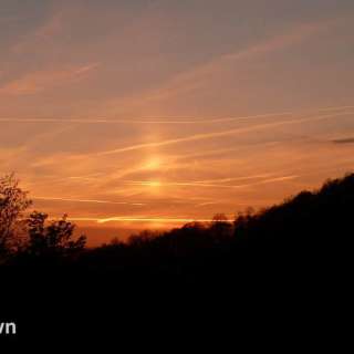 Solar Pillar and Contrails... Oh My!
