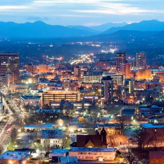 Asheville Downtown Skyline Night
