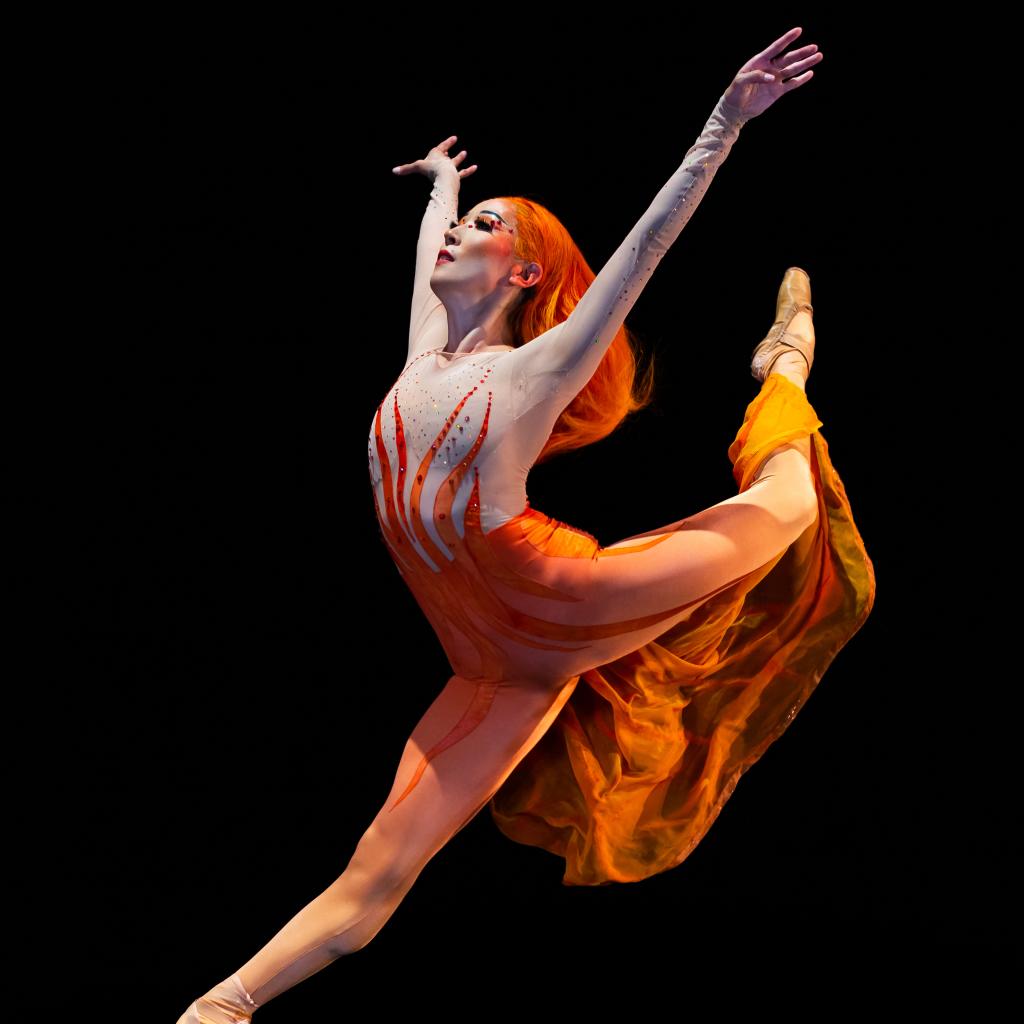 Ballet dancer leaping into the air