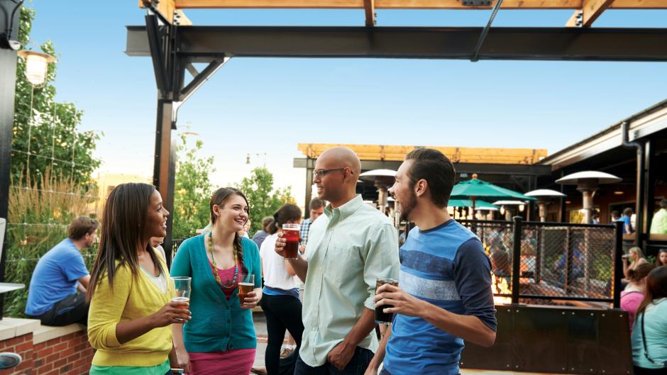 Friends enjoying Founders Brewing Company