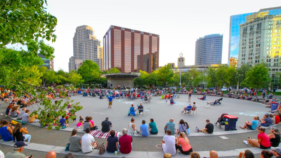 Project 1 kicks off at Rosa Parks Circle with a ribbon cutting and performances by BANDALOOP, Grand Rapids Ballet, and much more.