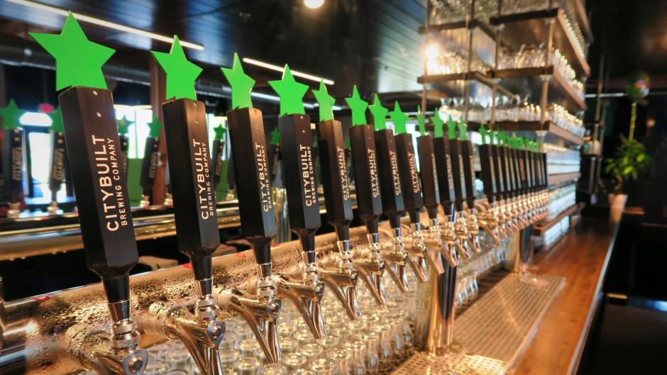 City Built currently features 9 original beers from 24 tap handles.