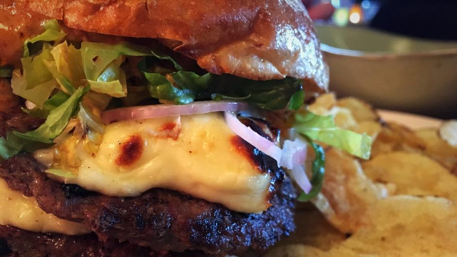 Check out the whipped gouda on Green Well's double burger!