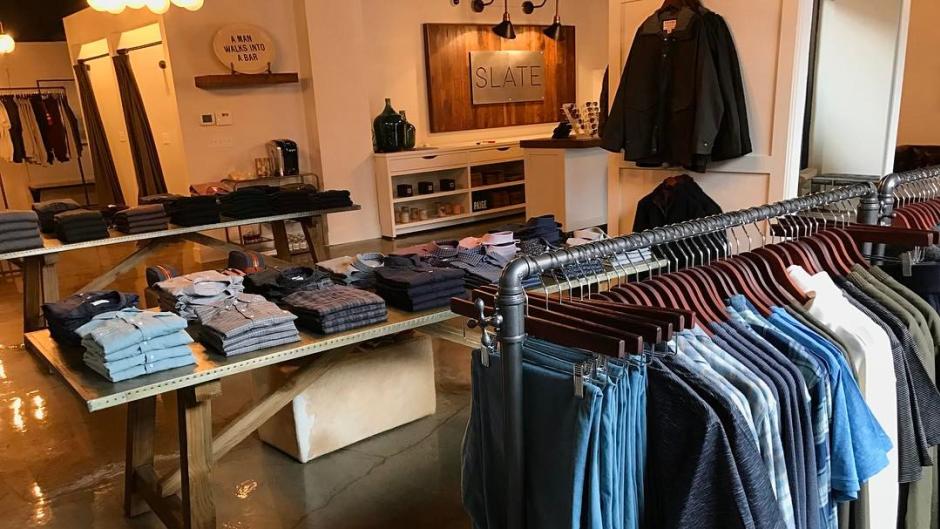 Slate offers a broad selection of fashion-forward wares for men.