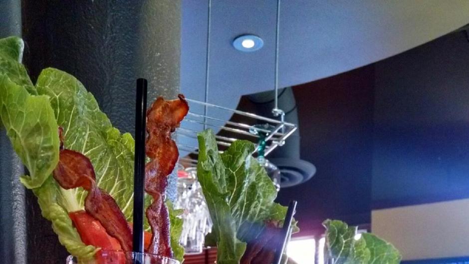 That bacon, lettuce and tomato are just begging to be turned into a BLT.