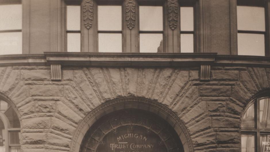 Don’t miss the full-sized Native American carved into the corner!