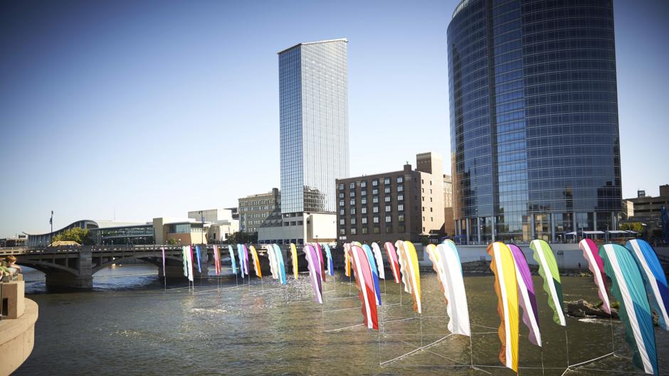 ArtPrize installation in Grand River