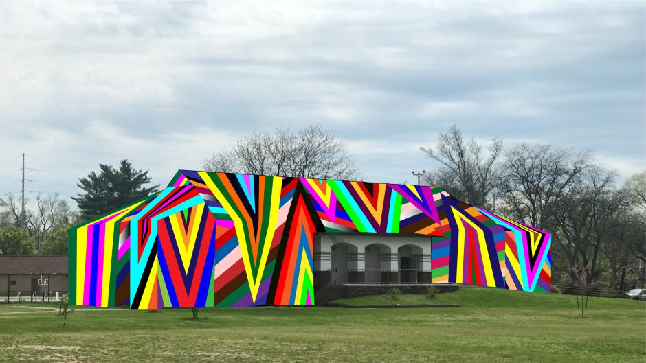 Amanda Browder's rendering of Kaleidoscopic will be installed over the community center at MLK park.