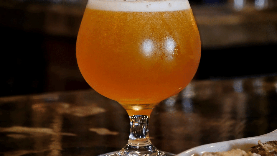 Big Boiler's Blonde Ale, one of six house-brewed beers on tap at their Lowell brewery.