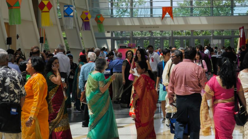 Participants of the Bruhan Maharashtra Mandal 2017 at the Grand Rapids convention center.