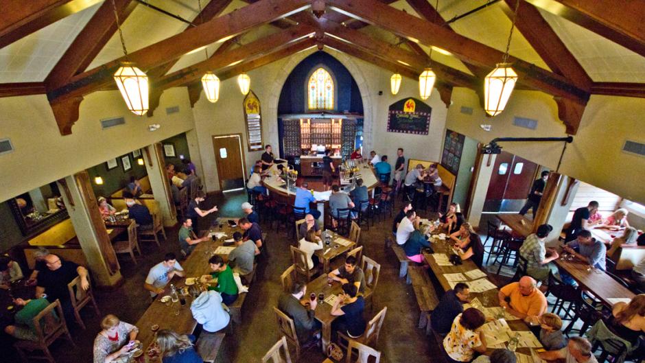 Brewery Vivant's building pairs well with its beer.