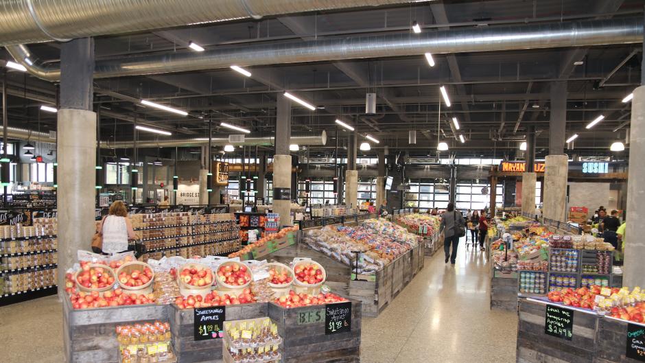 Bridge Street Market offers some of the largest produce offerings in downtown Grand Rapids.