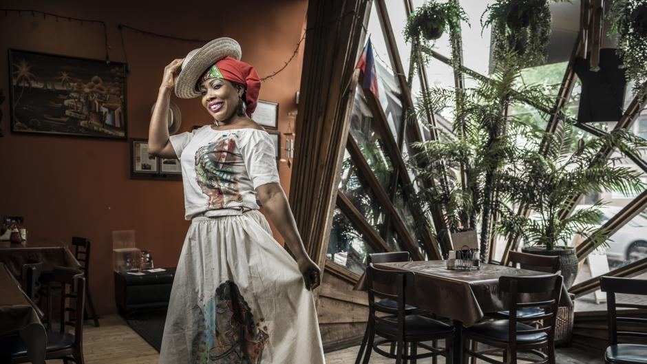 Owner/operator Olga Benoit in her restaurant, Chez Olga.