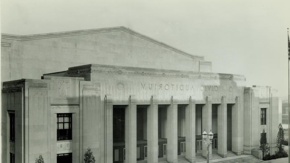 Across the Exhibitors Building, you’ll find the Civic Auditorium, named for the city manager who commissioned its construction during the Great Depression, by the river.