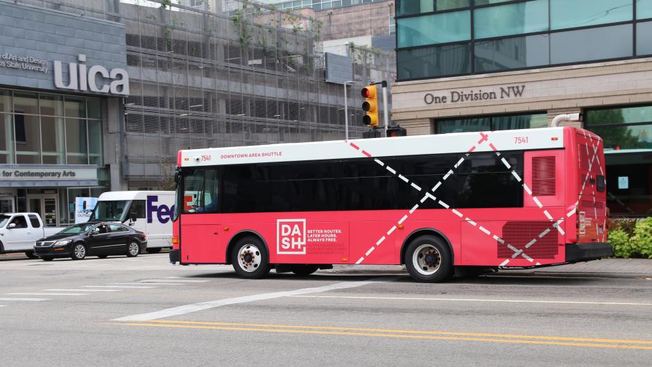 DASH bus downtown Grand Rapids