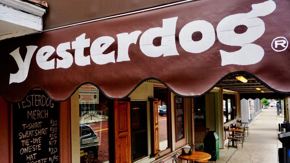 Exterior view of Yesterdog's patio in Grand Rapids.
