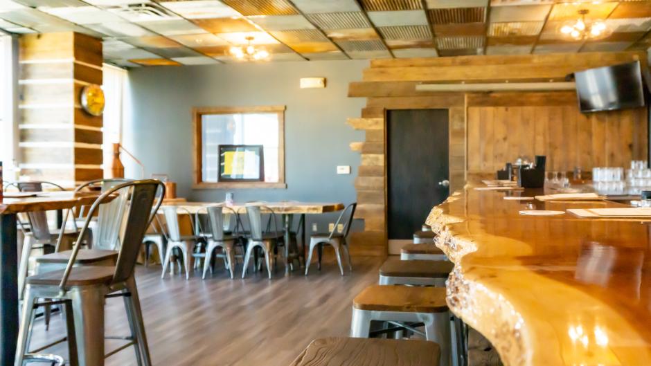 Interior of Wise Men Distillery bar in Grand Rapids, MI