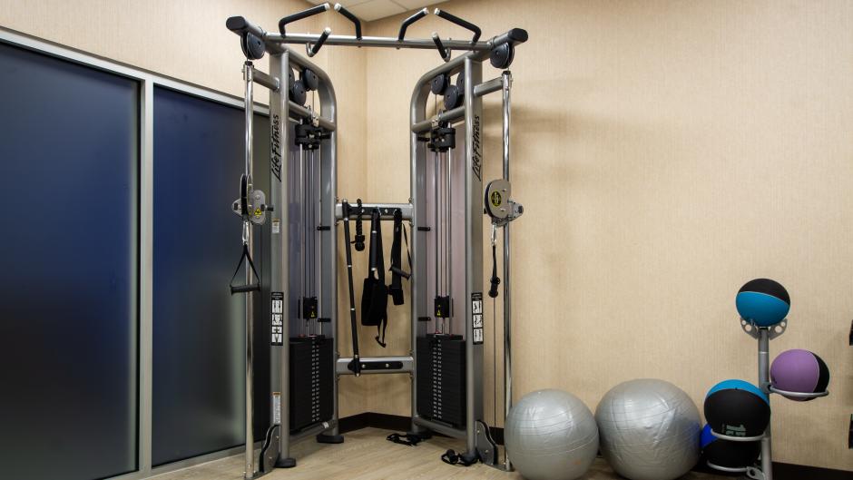 Fitness room at Hyatt Place with wheelchair space.
