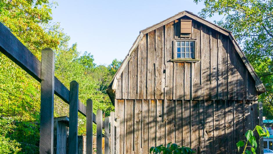 A rustic barn at Blandford Nature Center.