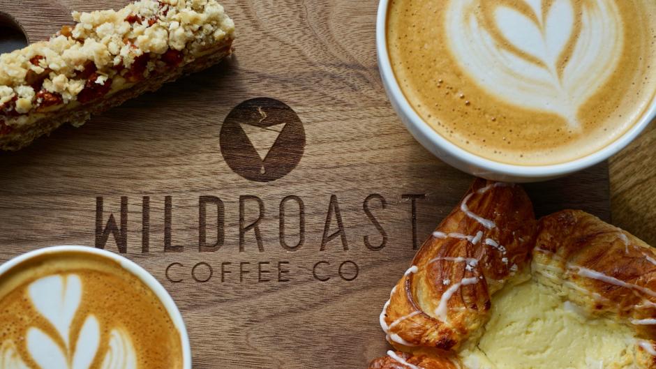 Wildroast Coffee Co. serves up a variety of pastries, coffee, lattes, tea, and more.