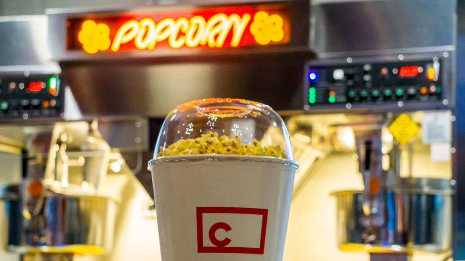 A bowl of popcorn at Studio C in Studio Park.