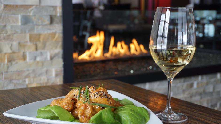 Cork Wine & Grille offers guests a great selection of fresh food paired that guests can pair with their choice from an expansive wine list.