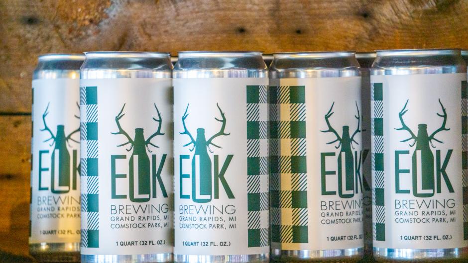 Several cans of hard seltzer from Elk Brewing.