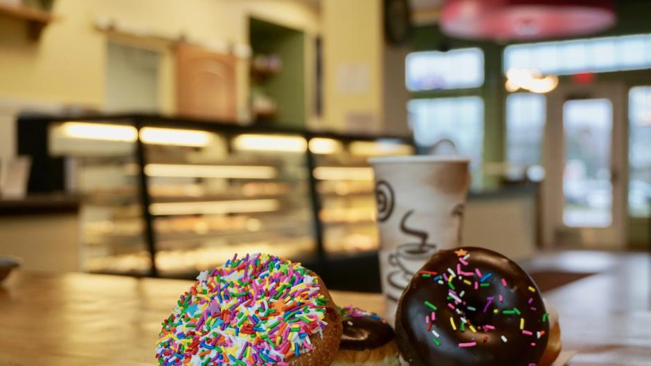 Donuts and coffee at Sprinkles in Grand Rapids