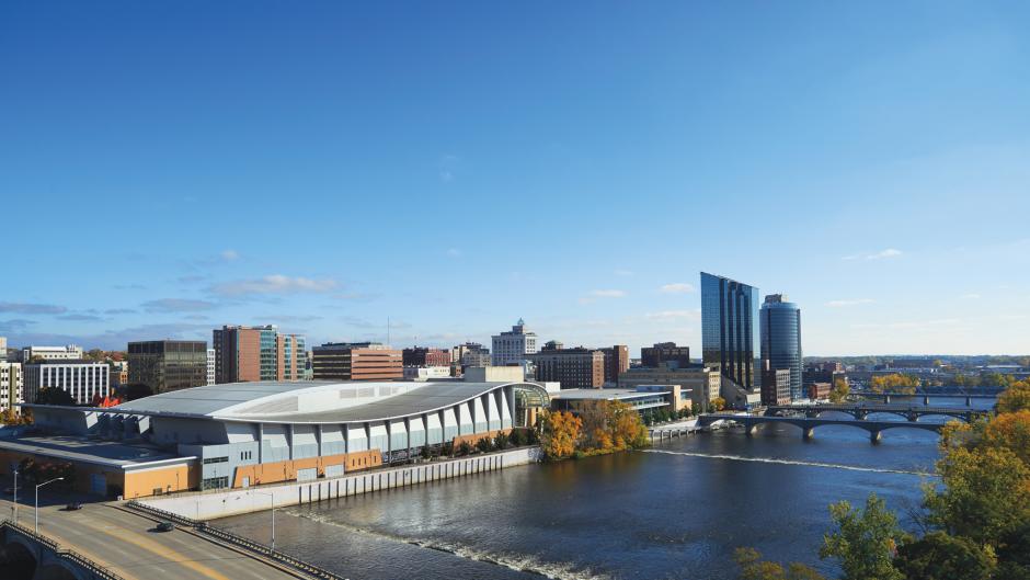 DeVos Place Convention Center and Performance Hall (located inside the convention center) provides easy access, with parking underneath the building and elevators that lead directly to the main hall of the convention center.