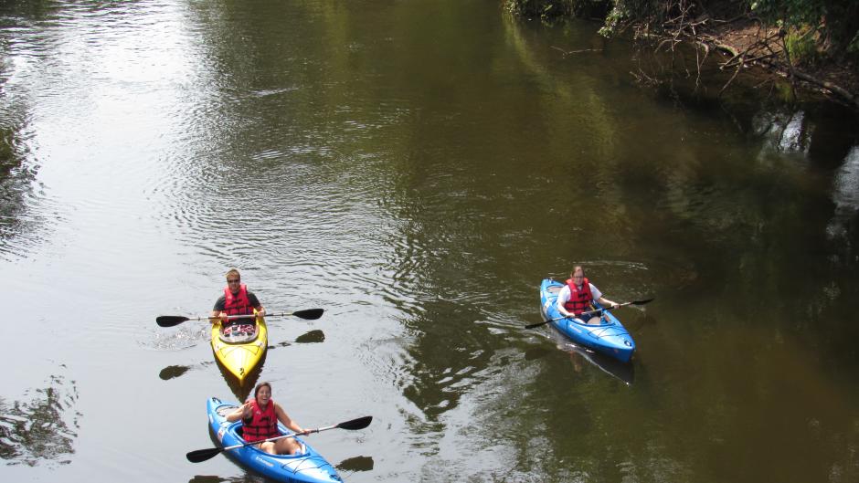Kayakers enjoying the afternoon on the Grand River.