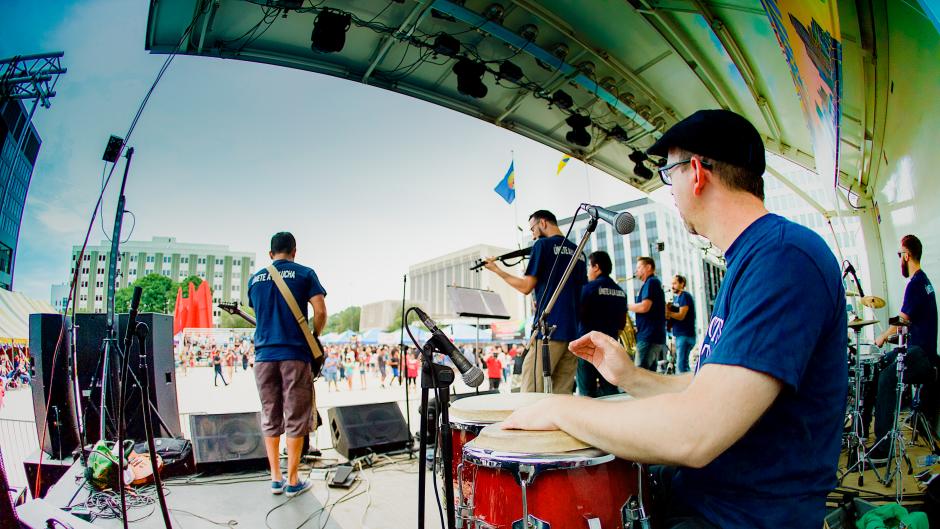Calder Plaza serves as home base for the annual Hispanic Festival.