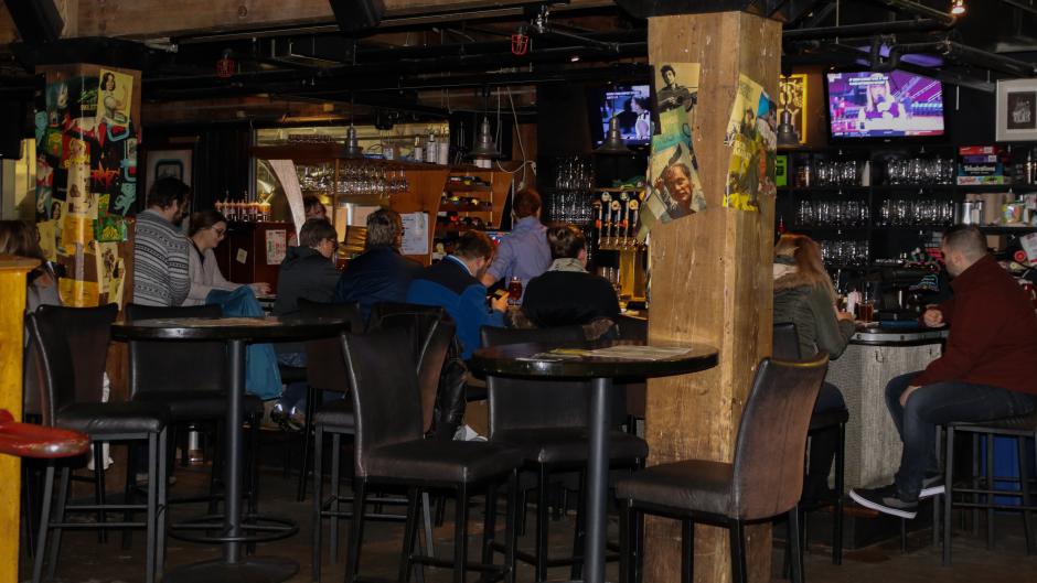 Sip on craft beer in B.O.B.'s Brewery's intimate, cozy space.