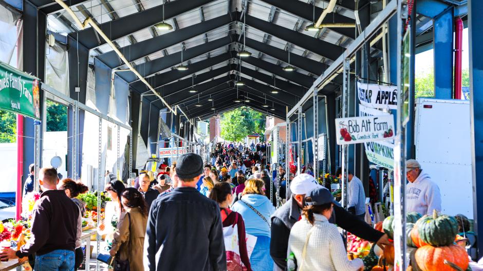 Crowd of People at Fulton Street Farmers Market