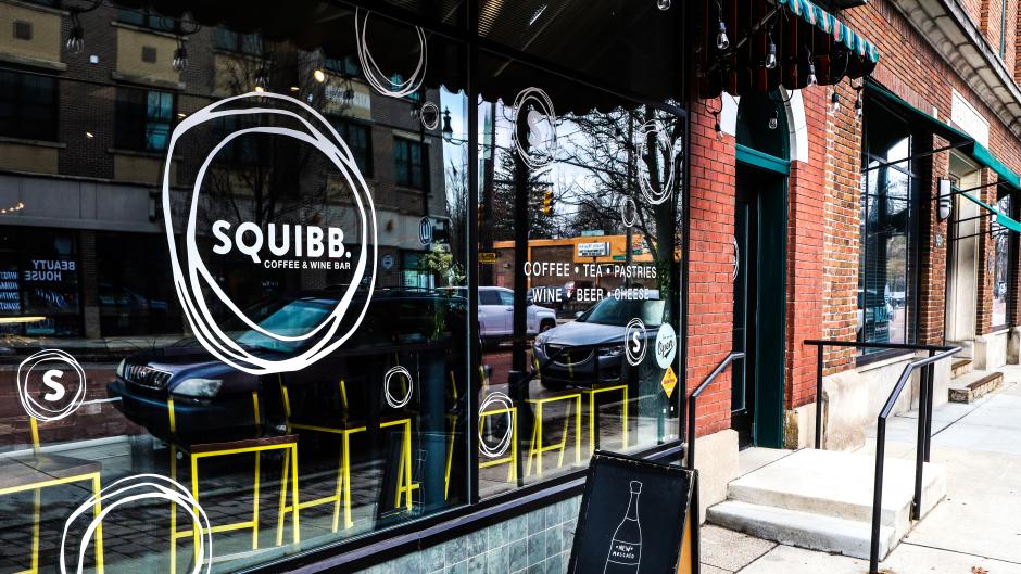 Get your fill of coffee, tea, wine, cheese, and charcuterie at Squibb Coffee and Wine Bar.