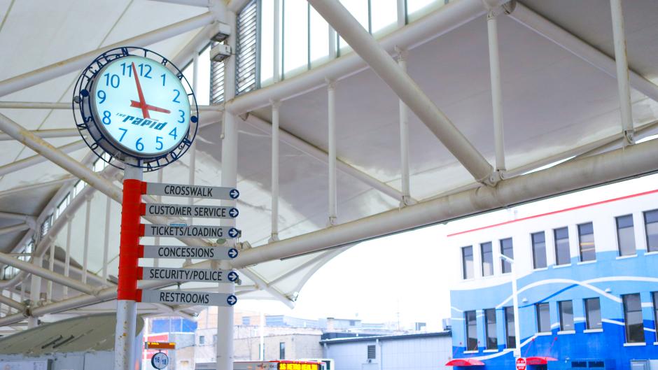 The Rapid provides public transportation throughout the Grand Rapids area.