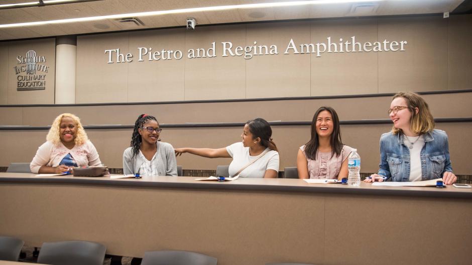 Students participating in Discover Tourism learn from hospitality professions in The Pietro and Regina Amphitheater.