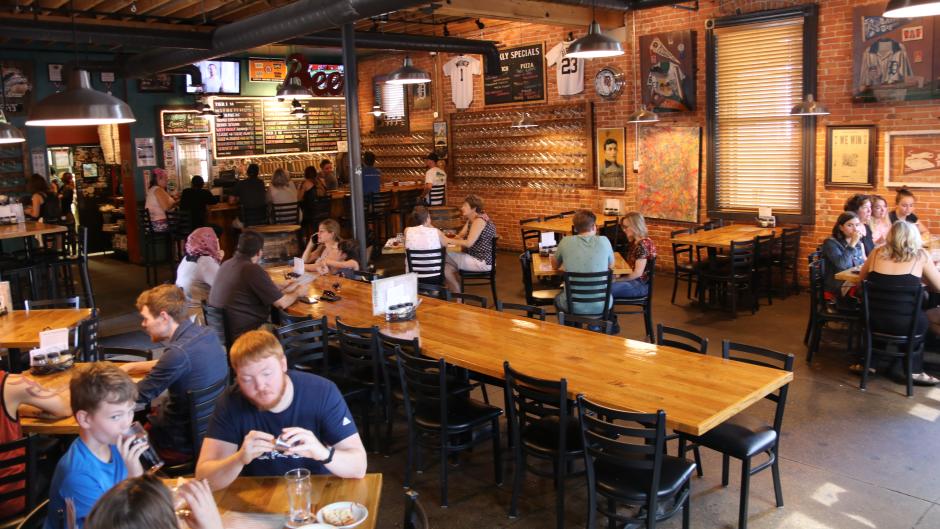 Interior of Mitten Brewing Co. in Grand Rapids, MI