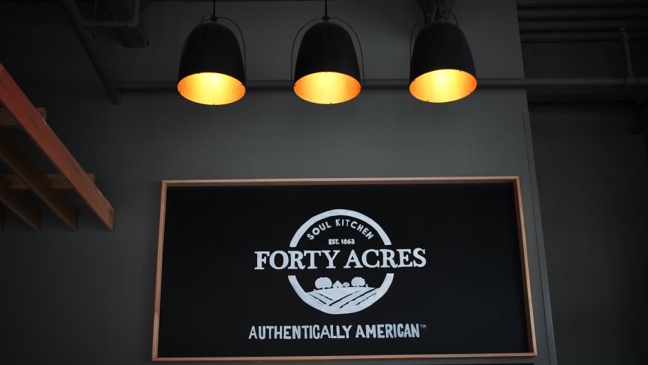 Forty Acres Restaurant indoor sign